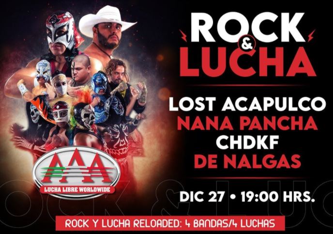 El espectáculo Rock y Lucha llega a IRREPETIBLE el próximo domingo, 27 de diciembre, a las 19:00 horas, a través de la plataforma Ticketmaster Li...