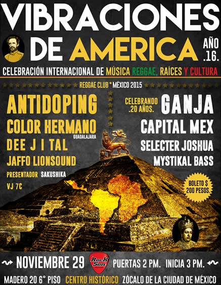 Vibraciones de América celebra 16 ediciones el próximo 29 de noviembre del año en curso, con una Fiesta / Festival en el centro de la ciudad de México...