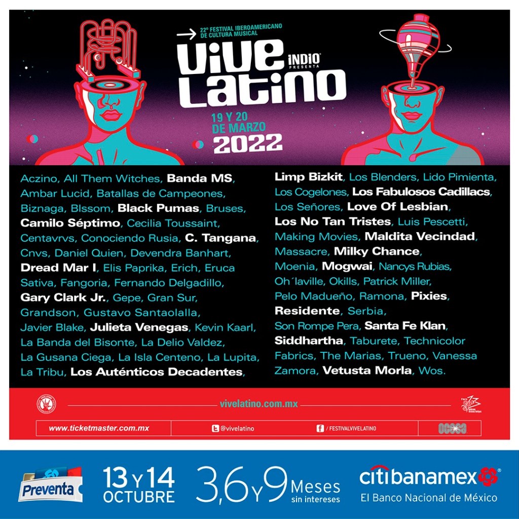 Limp Bizkit, Pixies, Los Fabulosos Cadillacs encabezan el festival