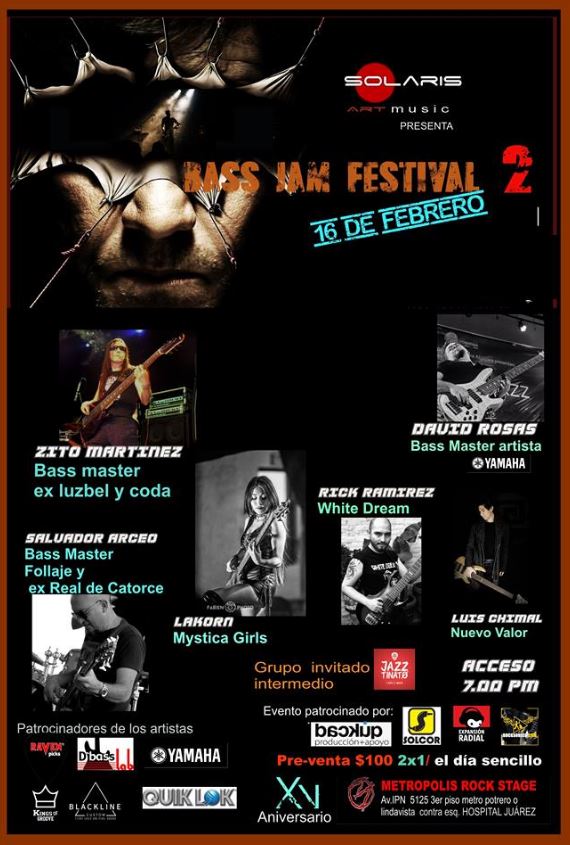 Regresa el festival para homenajear a los bajistas mexicanos,  el Bass Jam Festival al Metropolis Rock Stage este 16 de febrero.   En su 2da edición e...