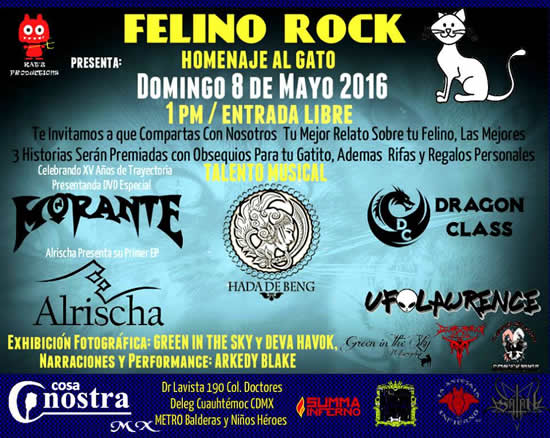 FELINO ROCK - Homenaje al gato - 8 de mayo.