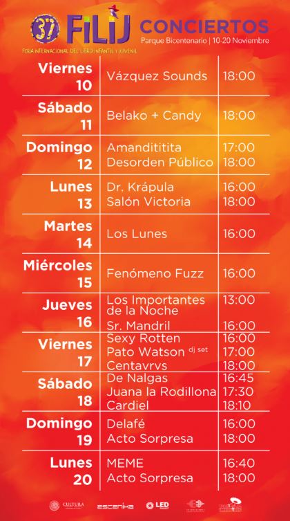 La música mexicana se suma a la fiesta de la FILIJ 10 al 20 Nov.