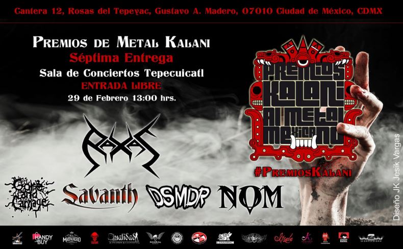 PREMIOS KALANI AL METAL MEXICANO, 29 de febrero