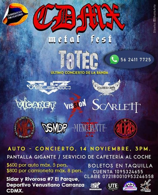 CDMX Metal Fest  AUTO - CONCIERTO 14 de Noviembre