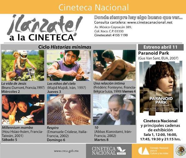 CARTELERA CINETECA NACIONAL DEL 20 AL 24 DE FEBRERO