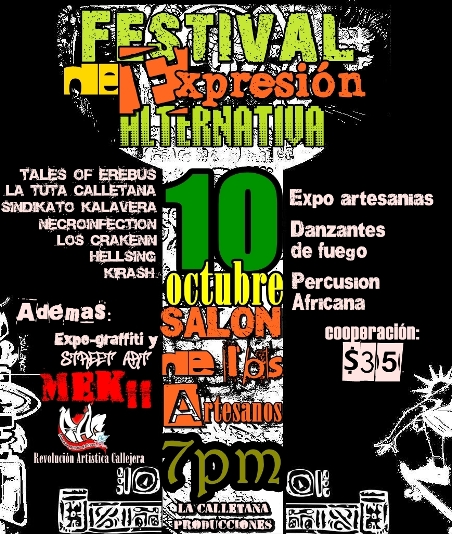 Que Onda Banda:

Pues les dejo este Flyer, después de mucho tiempo, para los tabasqueños ya era necesario un festival alternativo.

El evento será...