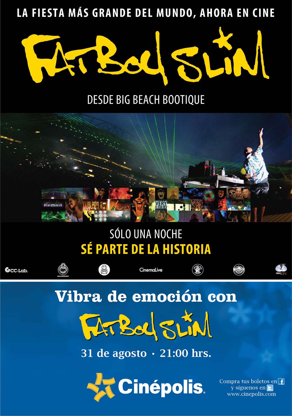 FATBOY SLIM estrena el 31 de Agosto 'Big Beach Bootique' en Cineplis