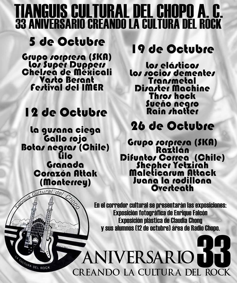 ACTIVIDADES DEL 33 ANIVERSARIO DEL CHOPO