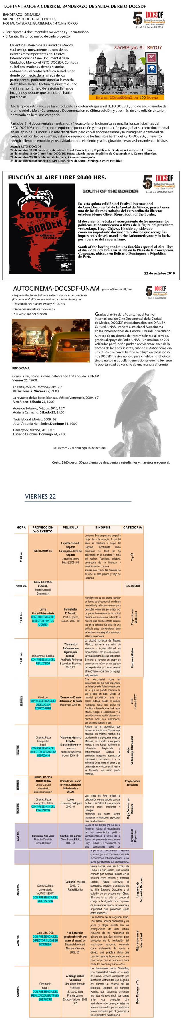 DOCS DF - Actividades del 22 de Octubre