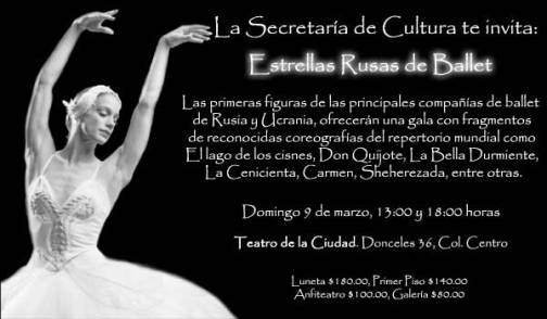 El día de hoy les dejo una invitación de la Secretaría de Cultura de la Ciudad de México. Espero sea de su agrado.

