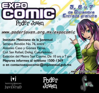 EXPO CÓMIC PODER JOVEN Del 5 al 7 de diciembre, 