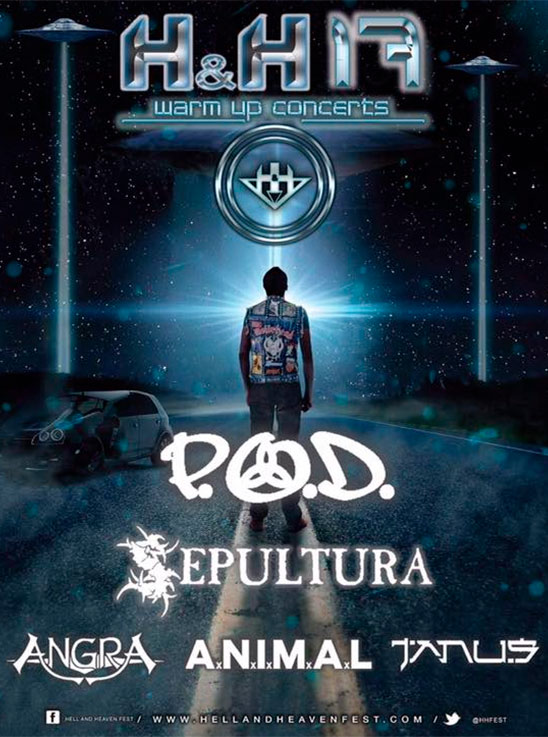 HELL AND HEAVEN 2017Warm up concerts  P.O.D., Angra, Sepultura y más, warm up concert Hell and heaven,  P.O.D. y Sepultura en el Plaza Condesa