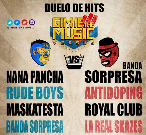 GIMME THE MUSIC IIINana Pancha, Antidoping, Rude Boys, Maskatesta y más 12 de Noviembre, GIMME THE MUSIC, Nana pancha, antidoping, centro civico ecatepec, festival duelo de hits, festival gimme the music en ecatepec