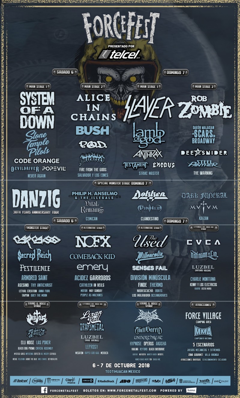Cartel completo y alineación por días