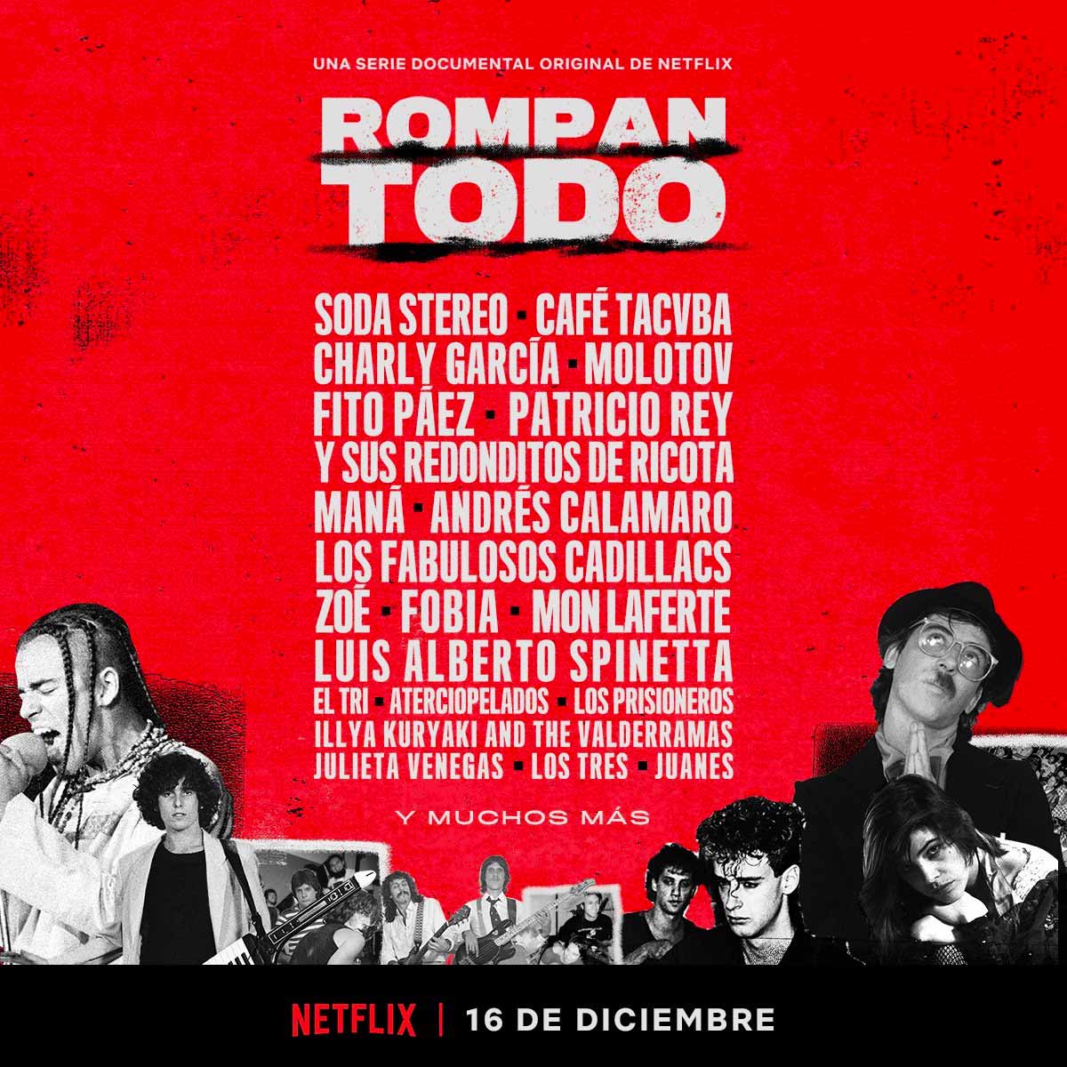 NETFLIX estrena Rompan TodoDocumental sobre el rock Latinoamericano, NETFLIX estrenará documental sobre el rock Latinoamericano