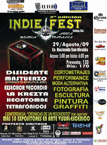 INDIE FEST 2009En celaya, gto. 29 Agosto, 