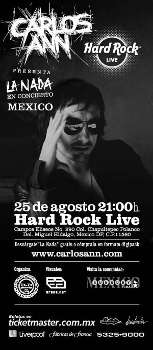 CARLOS ANN EN MEXICO25 AGOSTO HARD ROCK LIVE, 