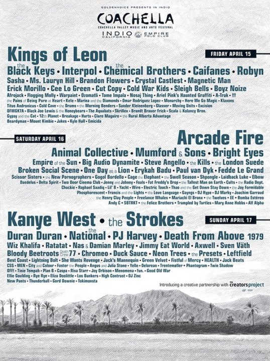 COACHELLA 2011Cartel Oficial, 