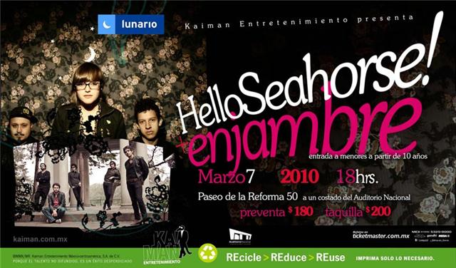 ENJAMBRE Y HELLO SEAHORSELunario del Auditorio - 7 Marzo, 