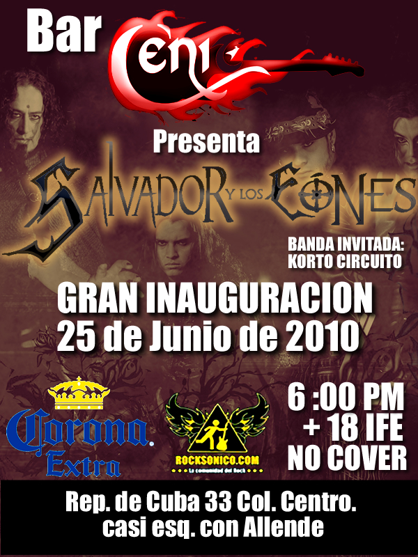 BAR CENIT- INAUGURACIONSalvador y los Eones, No Cover, 