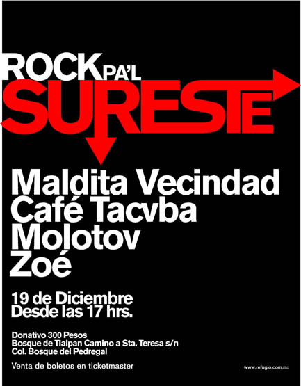 ROCK PA’L SURESTECafe Tacvba, Zoé y más en concierto a Beneficio - 19 Dic, 