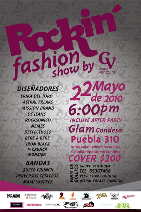 ROCKIN´ FASHION22 Mayo - GLAM Condesa, 