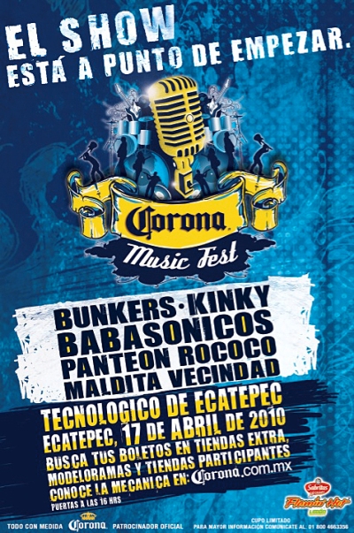 CORONA MUSIC FEST 2010Grandes bandas se presentan en este Festival, 