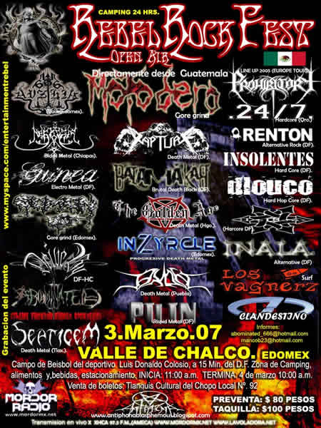 REBEL ROCK FEST3 y 4 de MARZO - CAMPAMENTO ROCKERO!, 