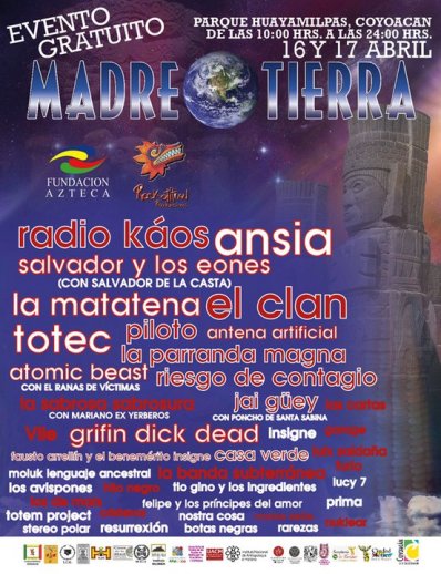 MADRE TIERRA16 y 17 de abril - Gratuito, 