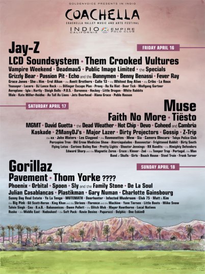 COACHELLA 2010Listo el Cartel!, 