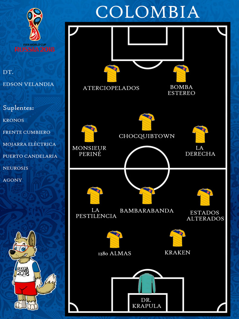 Selección de Colombia Rockera en Rusia 2018