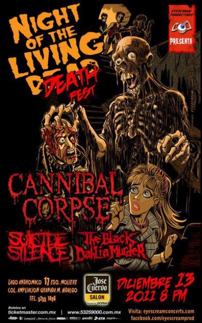THE NIGHT OF THE LIVING DEATHCannibal Corpse, Suicide Silence, Black Dahlia Murder, 