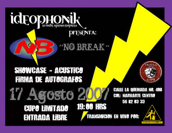 NO BREAK ACUSTICO17 de Agosto - En el Teatro Cafe, 
