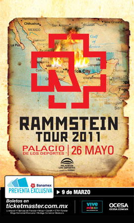 RAMMSTEINRegresa a México, 26,27, 29 y 31 de Mayo, 