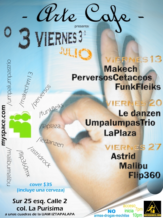 ARTE CAFEPresenta 3 Viernes 3 Bandas , 