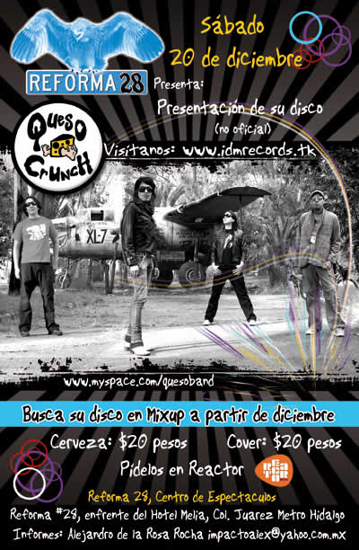 QUESO CRUNCHPresentación Disco - 20 de Diciembre - Reforma 28, 