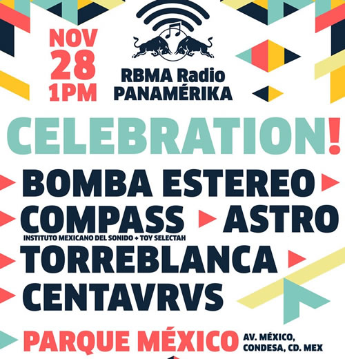 CELEBRATION!En Parque México, Bomba Estereo y más bandas en el Parque México,  Celebration! en Parque México presentado por Red Bull Music