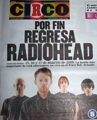 RADIOHEADRegresa a México, 