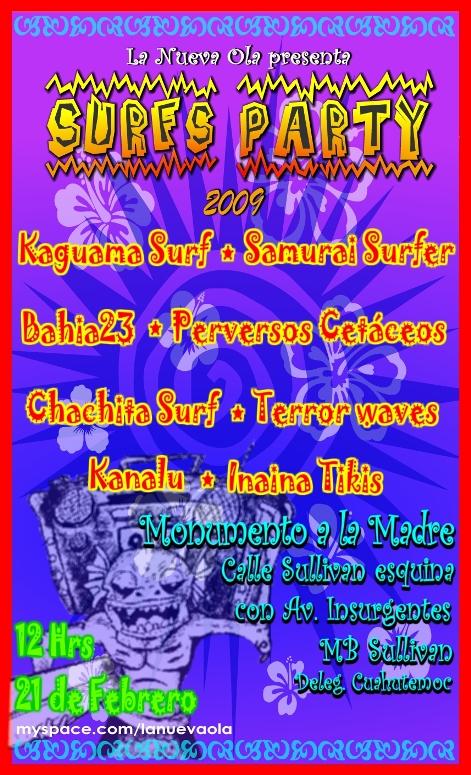 SURF PARTYSabado 21 En el Monumento a la Madre, 