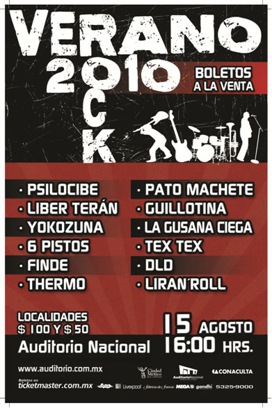ROCK VERANO 2010Auditorio Nacional - 15 de Agosto - CANCELADO, 
